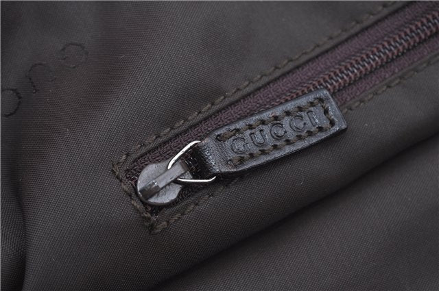 Authentic GUCCI Shoulder Cross Body Bag Nylon Leather 0013311 Khaki Green J9669