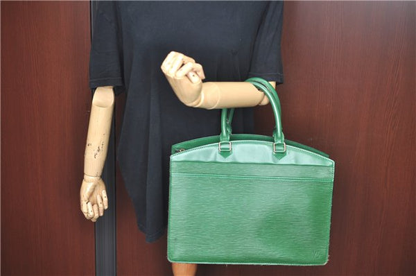 Authentic Louis Vuitton Epi Riviera Hand Bag Purse Green M48184 LV J9670