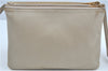 Authentic CELINE TRIO Shoulder Cross Body Bag Purse Leather Ivroy J9671