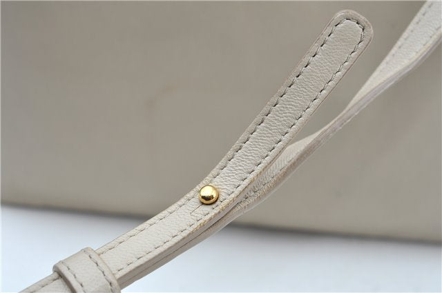 Authentic CELINE TRIO Shoulder Cross Body Bag Purse Leather Ivroy J9671