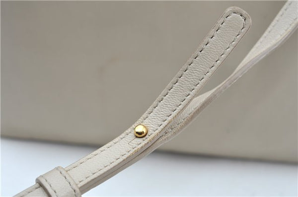 Authentic CELINE TRIO Shoulder Cross Body Bag Purse Leather Ivroy J9671