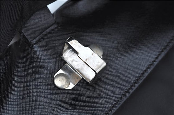 Authentic PRADA Nylon Tessuto Leather Garment Cover Black J9678