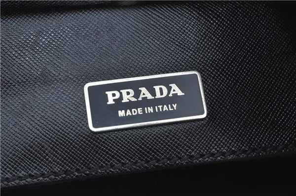 Authentic PRADA Nylon Tessuto Leather Garment Cover Black J9678