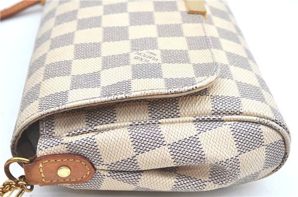 Auth Louis Vuitton Damier Azur Favorite MM Shoulder Clutch Bag N41275 LV J9680