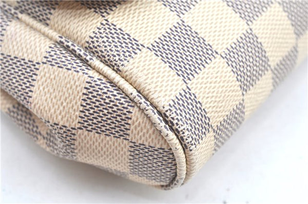 Auth Louis Vuitton Damier Azur Favorite MM Shoulder Clutch Bag N41275 LV J9680