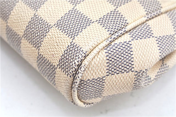 Auth Louis Vuitton Damier Azur Favorite MM Shoulder Clutch Bag N41275 LV J9680