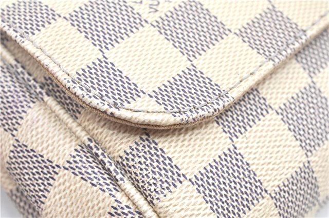 Auth Louis Vuitton Damier Azur Favorite MM Shoulder Clutch Bag N41275 LV J9680