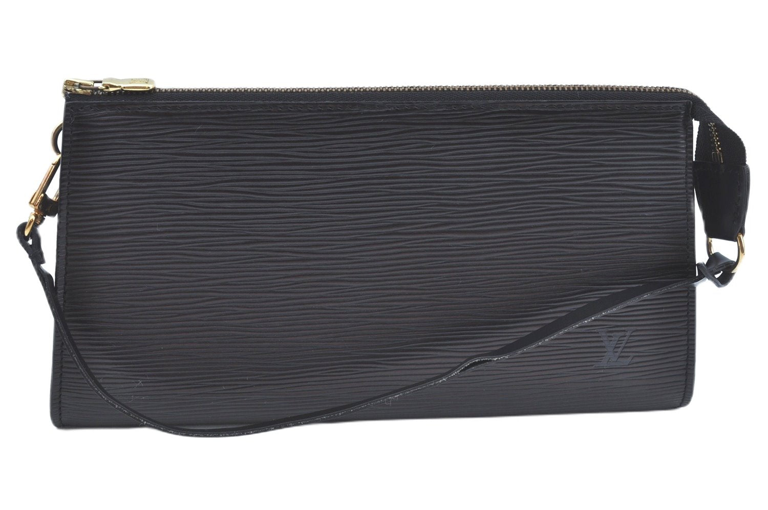 Authentic Louis Vuitton Epi Pochette Accessoires Pouch Black M52942 LV J9682