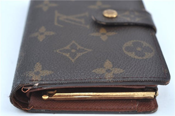 Auth Louis Vuitton Monogram Porte Monnaie Billets Viennois M61663 Wallet J9686