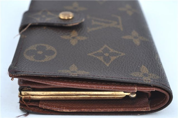 Auth Louis Vuitton Monogram Porte Monnaie Billets Viennois M61663 Wallet J9686