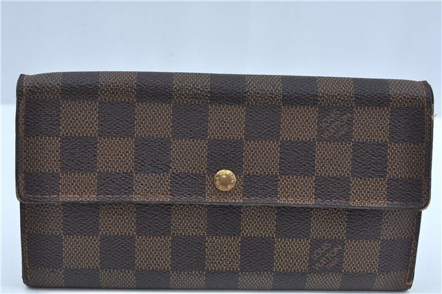 Authentic Louis Vuitton Damier Pochette Porte Monnaie Credit N61724 Wallet J9687