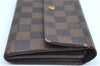 Authentic Louis Vuitton Damier Pochette Porte Monnaie Credit N61724 Wallet J9687