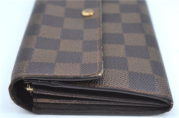 Authentic Louis Vuitton Damier Pochette Porte Monnaie Credit N61724 Wallet J9687