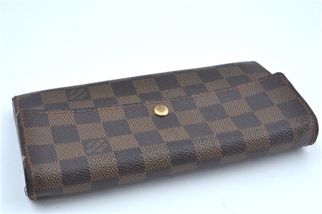 Authentic Louis Vuitton Damier Pochette Porte Monnaie Credit N61724 Wallet J9687