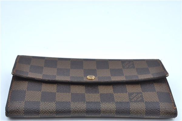 Authentic Louis Vuitton Damier Pochette Porte Monnaie Credit N61724 Wallet J9687