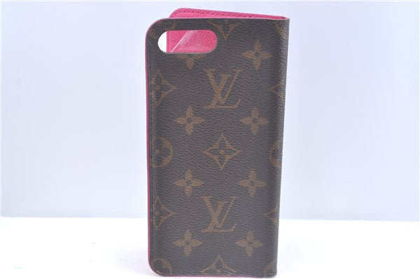 Authentic Louis Vuitton Monogram Folio Iphone 7+ Case Pink M63401 LV J9689