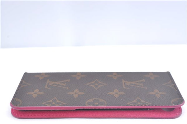 Authentic Louis Vuitton Monogram Folio Iphone 7+ Case Pink M63401 LV J9689