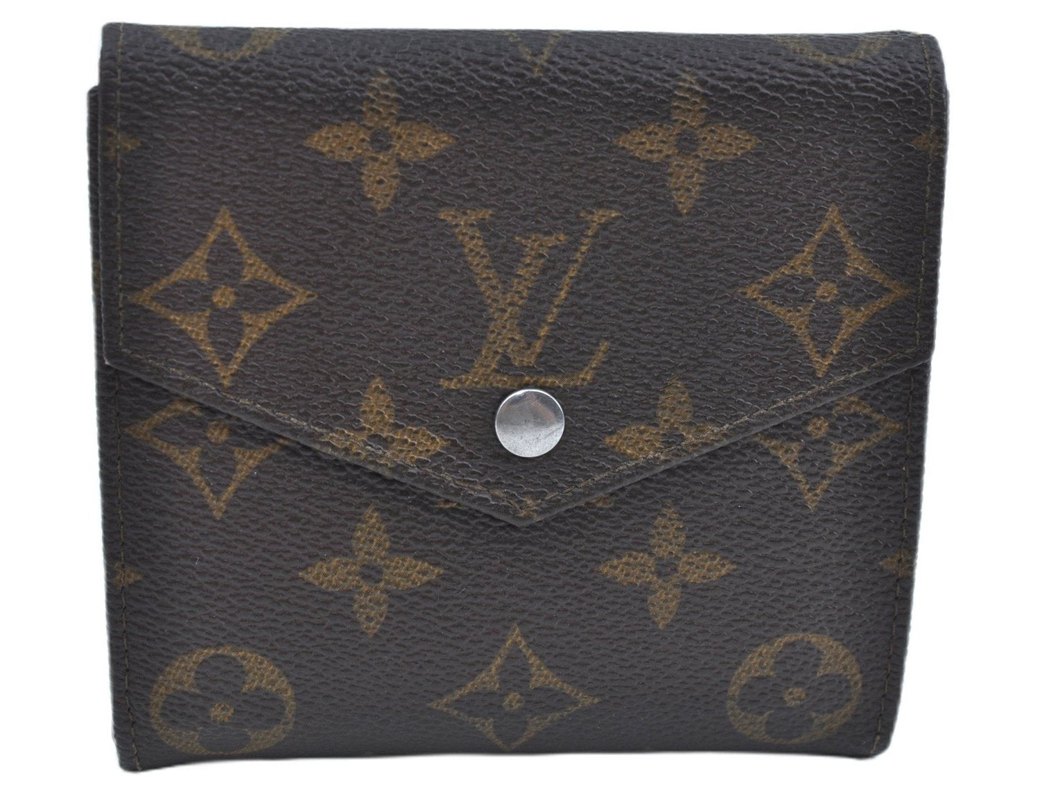 Auth Louis Vuitton Monogram Porte Monnaie Billets Trifold Wallet M61660 LV J9692