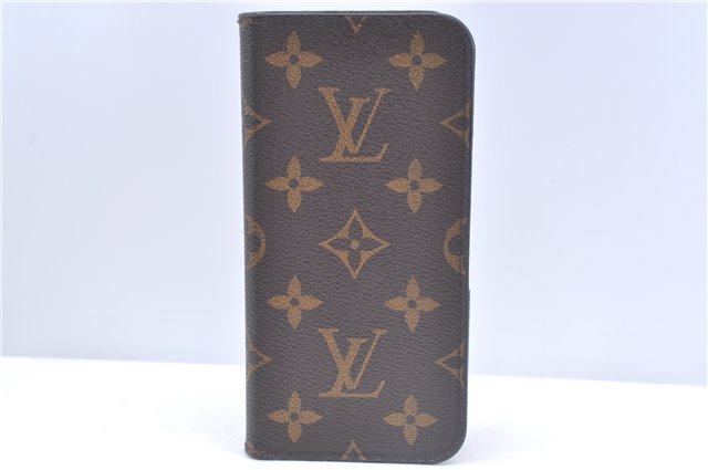 Authentic Louis Vuitton Monogram Folio Iphone X Xs Case M63443 LV J9693