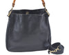 Authentic GUCCI Bamboo 2way Hand Shoulder Crossbody Bag Leather Black Junk J9695