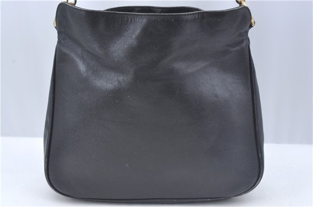 Authentic GUCCI Bamboo 2way Hand Shoulder Crossbody Bag Leather Black Junk J9695