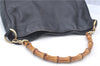 Authentic GUCCI Bamboo 2way Hand Shoulder Crossbody Bag Leather Black Junk J9695