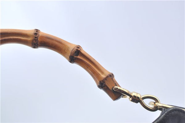 Authentic GUCCI Bamboo 2way Hand Shoulder Crossbody Bag Leather Black Junk J9695