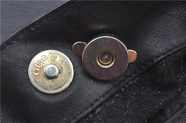 Authentic GUCCI Bamboo 2way Hand Shoulder Crossbody Bag Leather Black Junk J9695