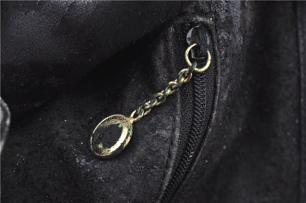 Authentic GUCCI Bamboo 2way Hand Shoulder Crossbody Bag Leather Black Junk J9695