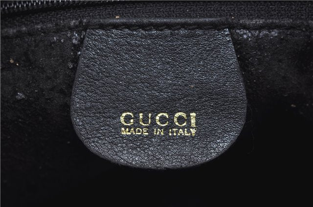 Authentic GUCCI Bamboo 2way Hand Shoulder Crossbody Bag Leather Black Junk J9695