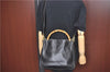 Authentic GUCCI Bamboo 2way Hand Shoulder Crossbody Bag Leather Black Junk J9695