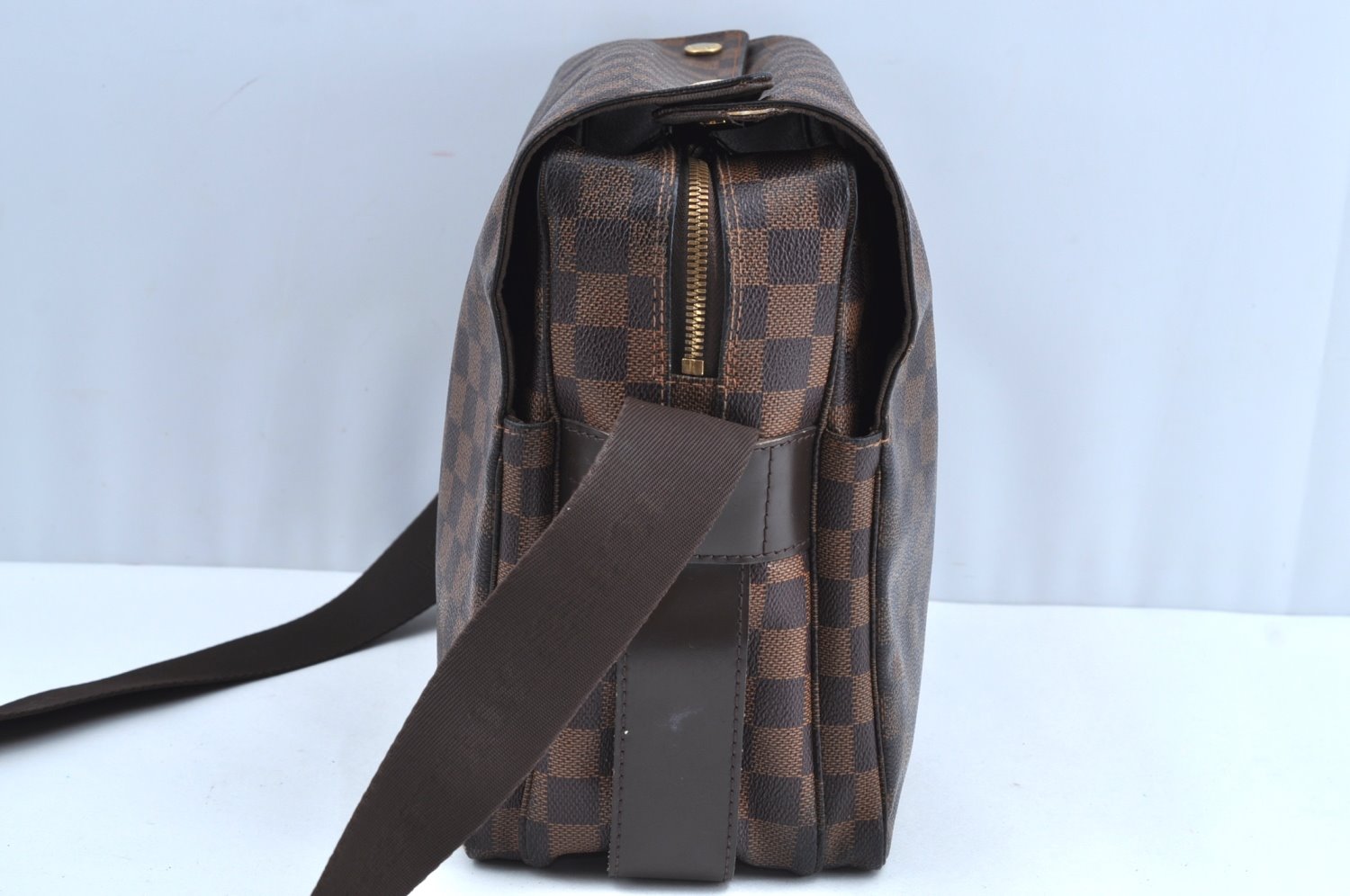 Authentic Louis Vuitton Damier Naviglio Shoulder Cross Body Bag N45255 LV K0414