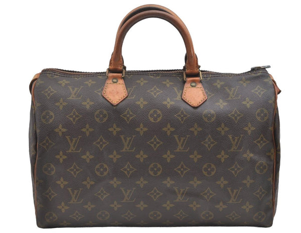 Authentic Louis Vuitton Monogram Speedy 35 Hand Boston Bag Old Model LV K0743