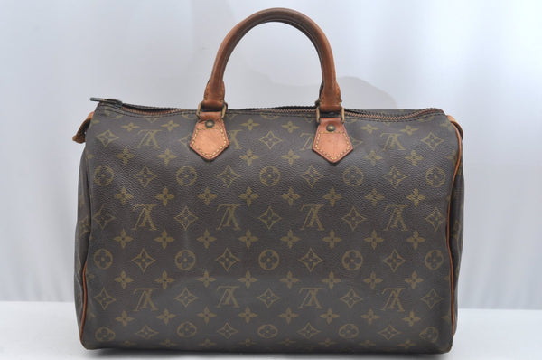 Authentic Louis Vuitton Monogram Speedy 35 Hand Boston Bag Old Model LV K0743