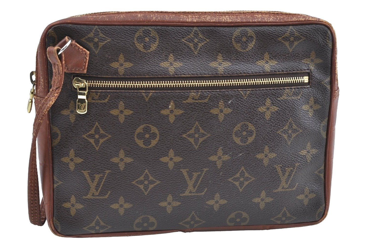 Auth Louis Vuitton Monogram Pochette Sport Clutch Hand Bag Old Model LV K0754
