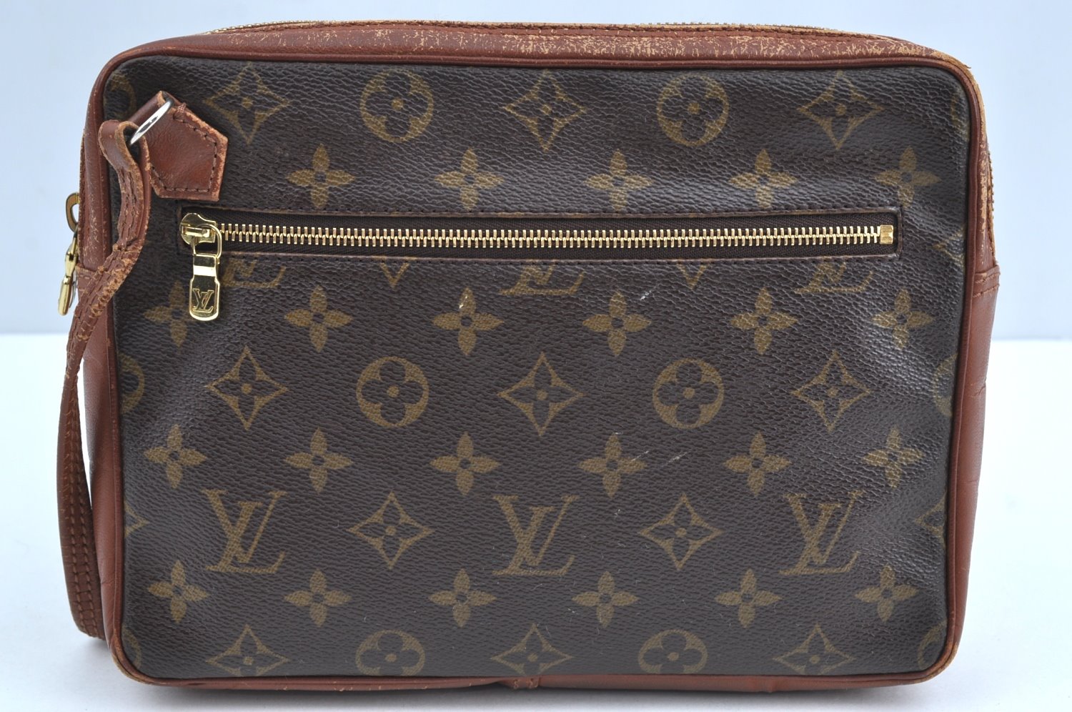Auth Louis Vuitton Monogram Pochette Sport Clutch Hand Bag Old Model LV K0754