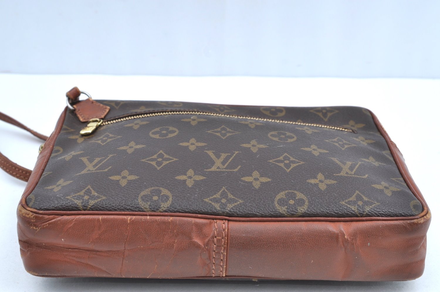 Auth Louis Vuitton Monogram Pochette Sport Clutch Hand Bag Old Model LV K0754