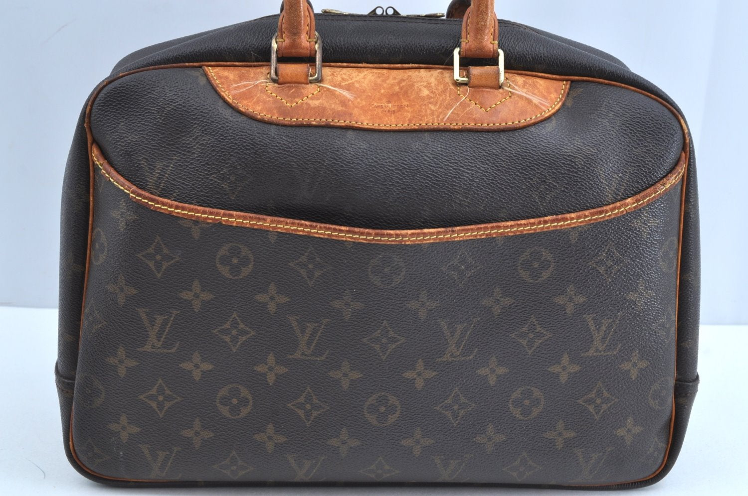 Authentic Louis Vuitton Monogram Deauville Hand Bag M47270 LV Junk K0767