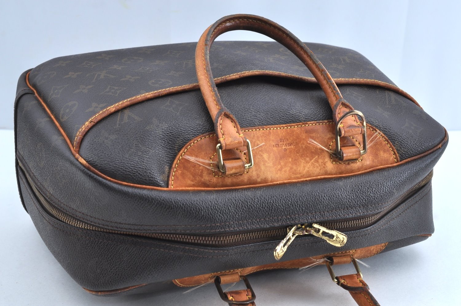 Authentic Louis Vuitton Monogram Deauville Hand Bag M47270 LV Junk K0767