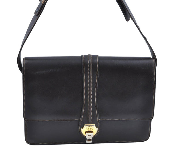 Authentic GUCCI Shoulder Hand Bag Purse Leather Brown K0908