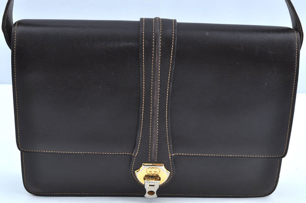 Authentic GUCCI Shoulder Hand Bag Purse Leather Brown K0908