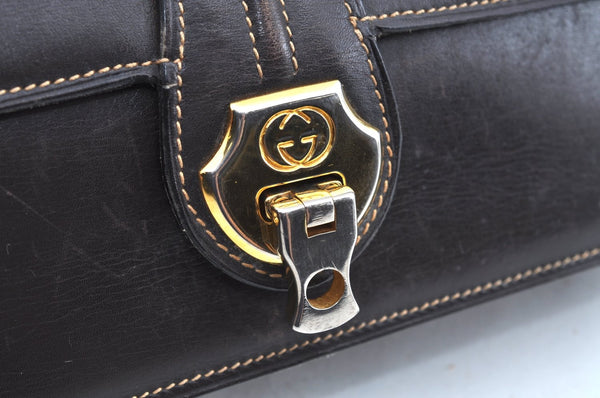 Authentic GUCCI Shoulder Hand Bag Purse Leather Brown K0908