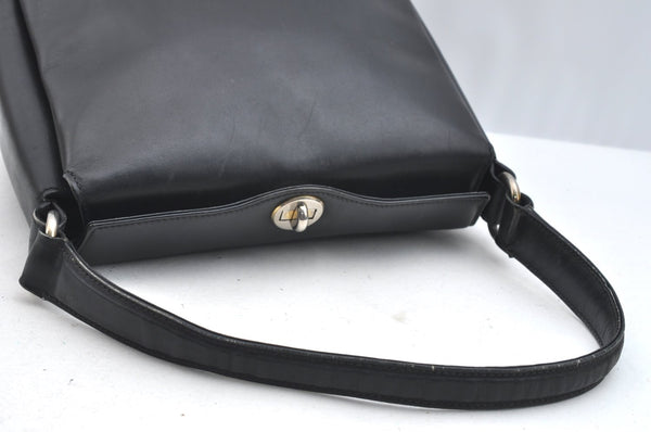 Authentic GUCCI Shoulder Hand Bag Purse Leather Black K0928