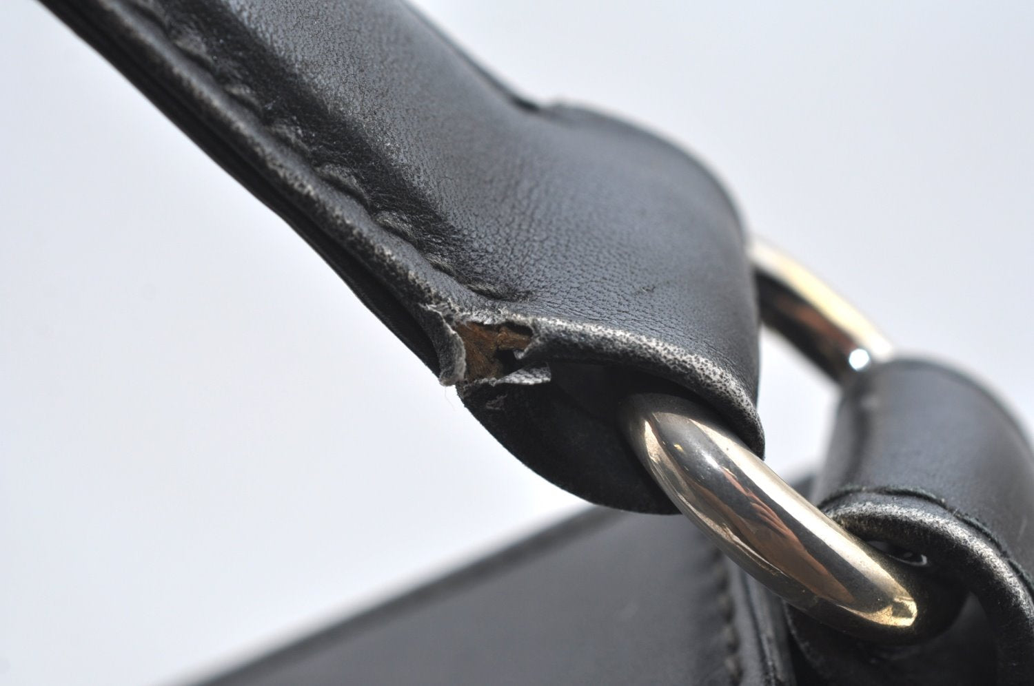 Authentic GUCCI Shoulder Hand Bag Purse Leather Black K0928