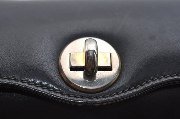 Authentic GUCCI Shoulder Hand Bag Purse Leather Black K0928