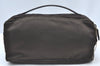 Authentic GUCCI Hand Bag Purse Nylon Leather Khaki Green Brown Junk K0986