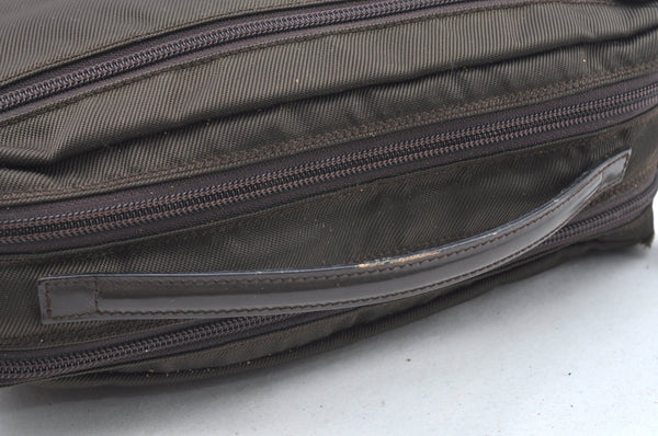 Authentic GUCCI Hand Bag Purse Nylon Leather Khaki Green Brown Junk K0986