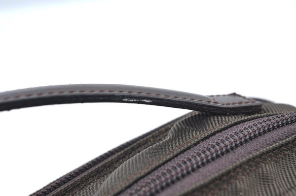 Authentic GUCCI Hand Bag Purse Nylon Leather Khaki Green Brown Junk K0986