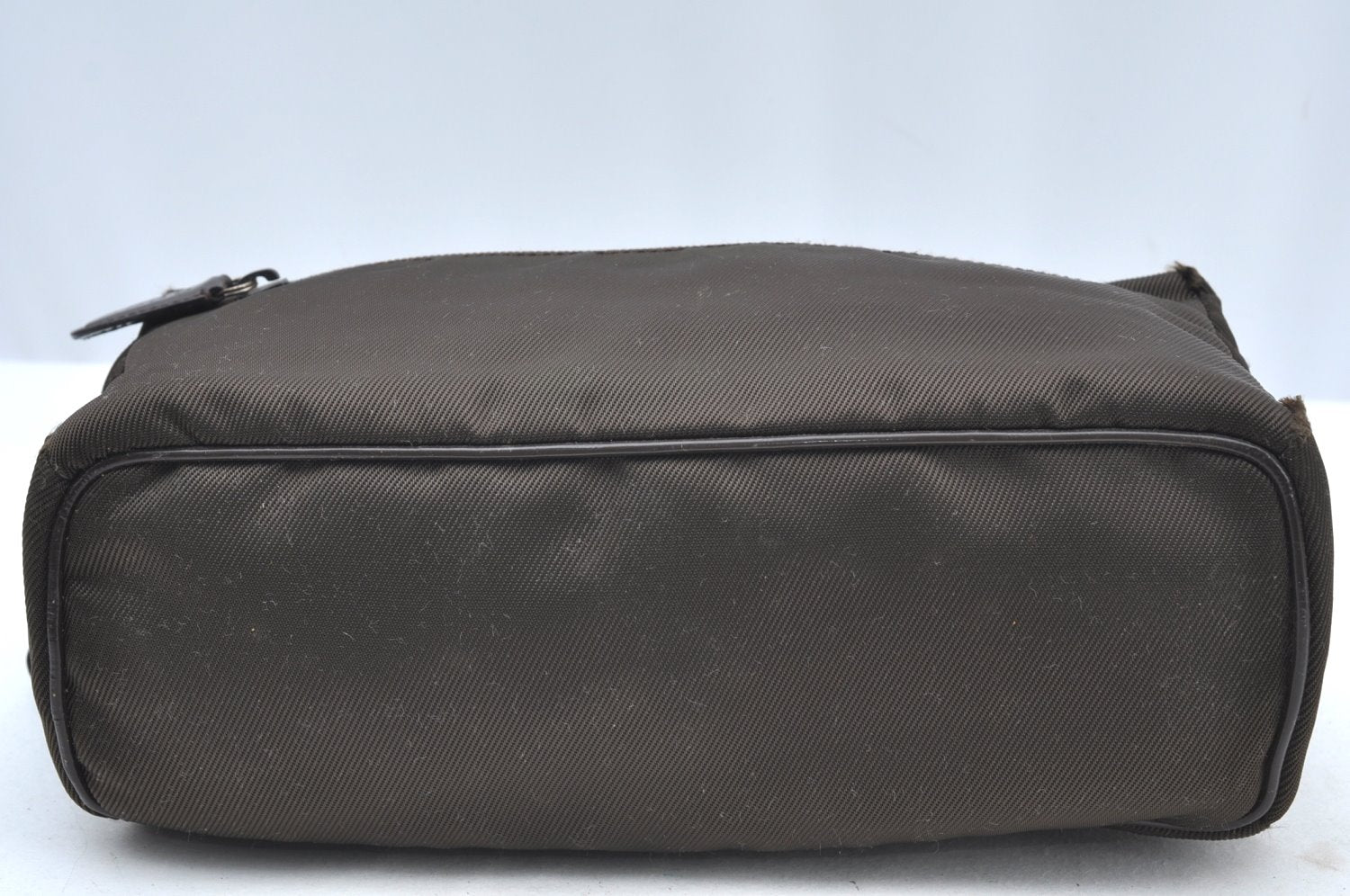 Authentic GUCCI Hand Bag Purse Nylon Leather Khaki Green Brown Junk K0986