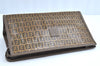 Authentic FENDI Zucchino Clutch Hand Bag Purse PVC Leather Brown K0987